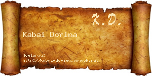 Kabai Dorina névjegykártya